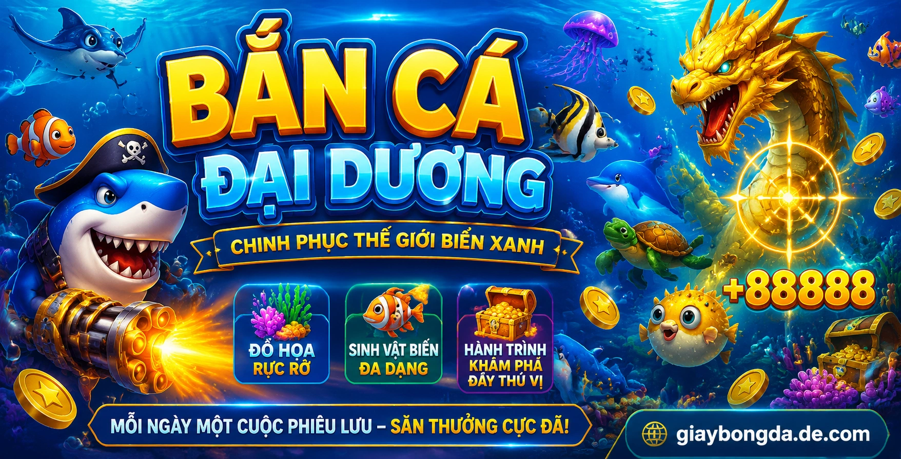 Sảnh game bắn cá online với giao diện sinh động